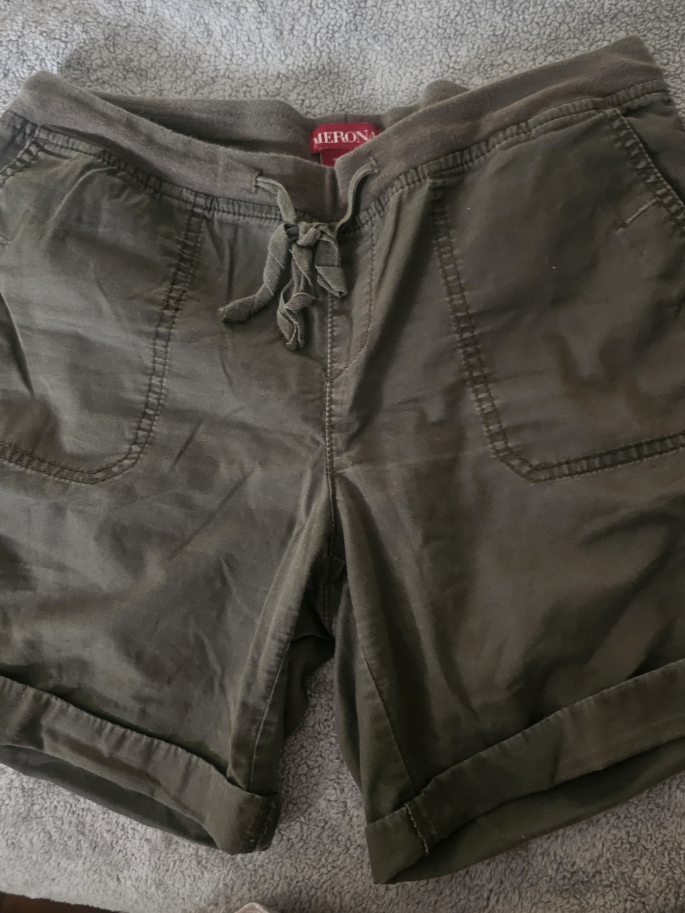 Merona Olive Green Drawstring Casual Women’s Shorts